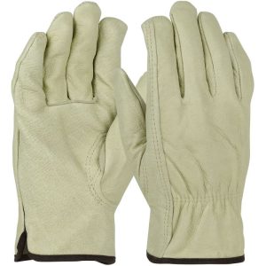 PIP Pigskin Leather Driver Gloves with Red Fleece Lining - Large