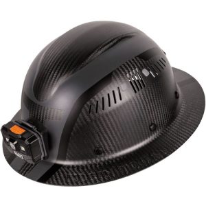 Klein Tools SPARTAN Carbon Fiber Full Brim Hard Hat with Rechargeable Headlamp